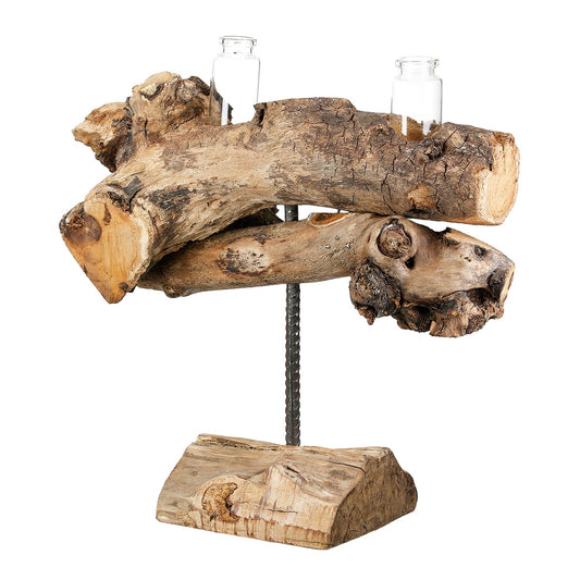 Γλυπτό "Bangkok" Ξύλο Ecru PU 4 25x11x25cm - Hippiehome.gr