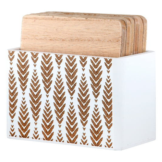 Σετ σουβέρ 7 τεμαχίων "Ferny" Ξύλο Εκρού 118X6X105Cm 118X6X105Cm - Hippiehome.gr