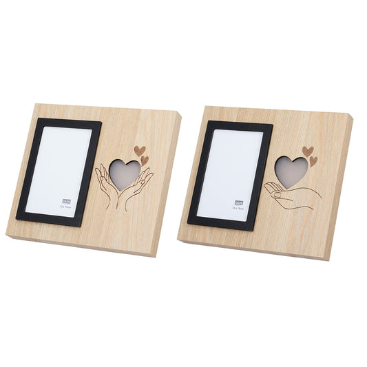 Κορνίζα (Led) Ορθογώνια Καρδιά Μοτίφ Mdf Καφέ 2 Ποικιλία 25X3X22Cm 25X3X22Cm - Hippiehome.gr