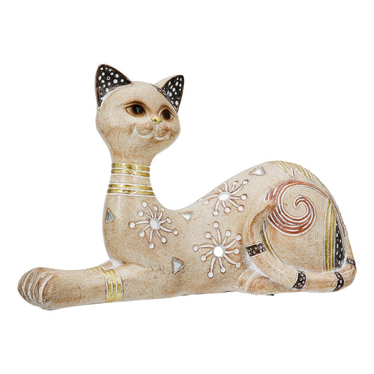 Figure Cat Synthetic Resin Ανοιχτό καφέ 21X8X12Cm 21X8X12Cm - Hippiehome.gr