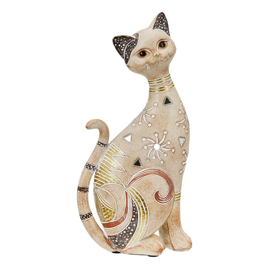 Figure Cat Synthetic Resin Ανοιχτό καφέ 11X10X23Cm 11X10X23Cm - Hippiehome.gr