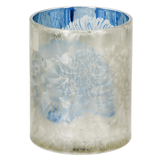 Φανάρι Κυλινδρικό Κέλυφος Μοτίφ Γυαλικά Μπλε D10X13Cm D10X13Cm - Hippiehome.gr