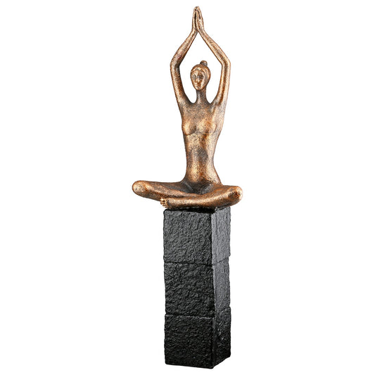 Γλυπτική Γυναικεία Συνθετική Ρητίνη Χάλκινο Χρώμα 11X7X35Cm 11X7X35Cm - Hippiehome.gr
