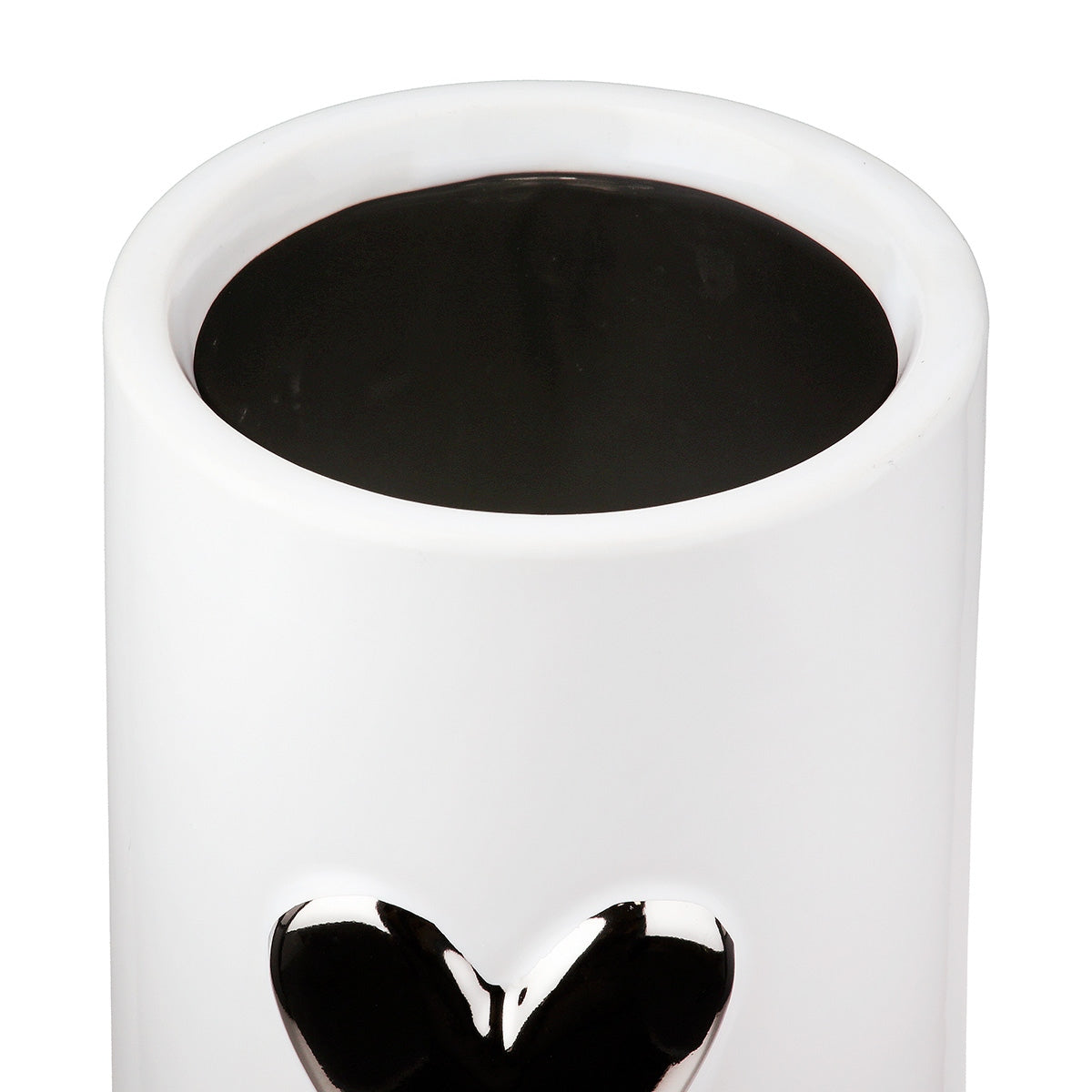 Βάζο Καρδιά Μοτίφ Κεραμικό Λευκό D9X16Cm D9X16Cm - Hippiehome.gr