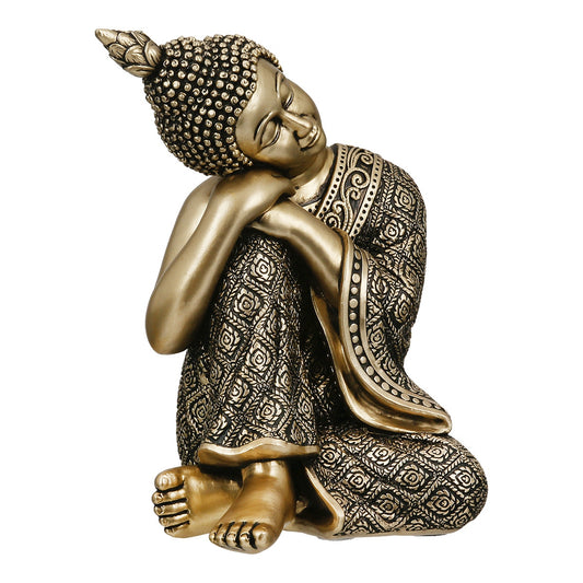 Figure Buddha Synthetic Resin Χρυσόχρωμο 10X10X17Cm 10X10X17Cm - Hippiehome.gr