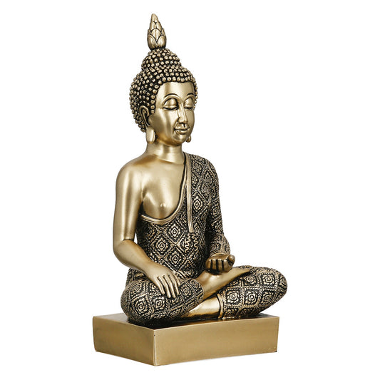 Figure Buddha Synthetic Resin Χρυσόχρωμο 12X8X22Cm 12X8X22Cm - Hippiehome.gr