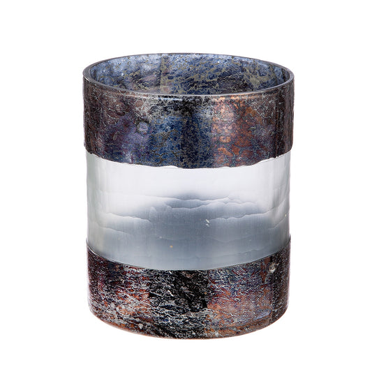 Φανάρι Καταιγίδας Cylindrical "Ramon" Γυάλινο Brown PU 4 H. 15 cm D. 13 cm - Hippiehome.gr