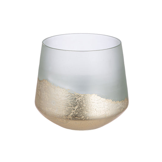 Φανάρι Καταιγίδας "Dorato" Γυάλινο Clear Χρυσό PU 4 H. 12 cm D. 12 cm - Hippiehome.gr