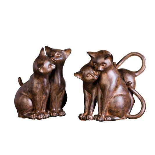 Φιγούρα Cat Πολυρεζίνη Brown PU Pcs. Assorted H. 18 cm - Hippiehome.gr