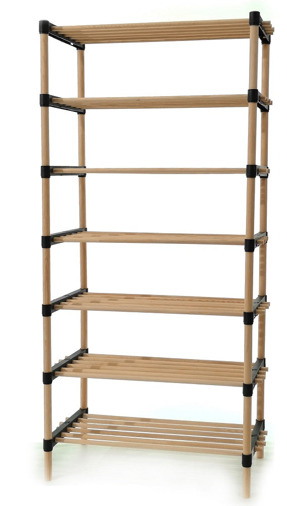 Ραφιέρα 7 Ράφια Φυσικό Ξύλο 56x29x115cm - Hippiehome.gr