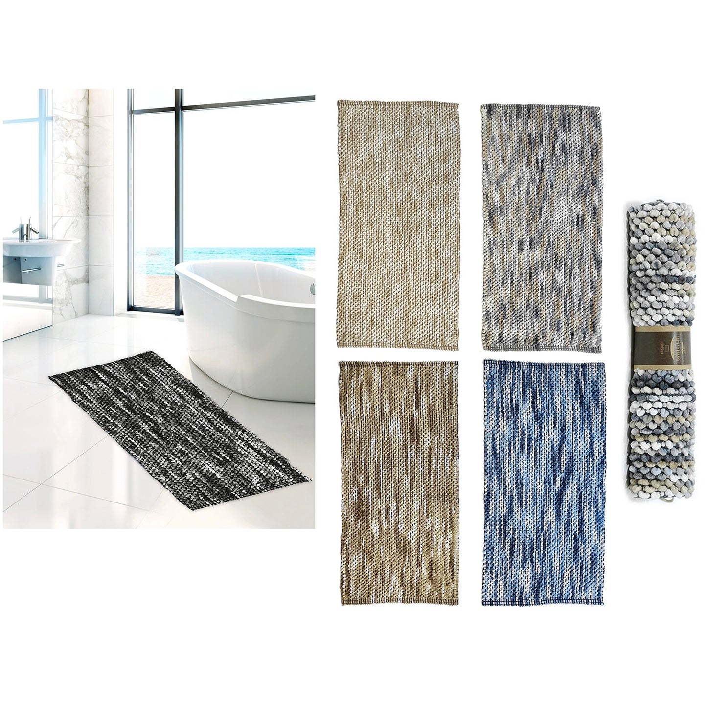 Χαλί Μπάνιου 70% Microfibre/30% Βαμβάκι 60x120cm Σε 4 Χρώματα - Hippiehome.gr