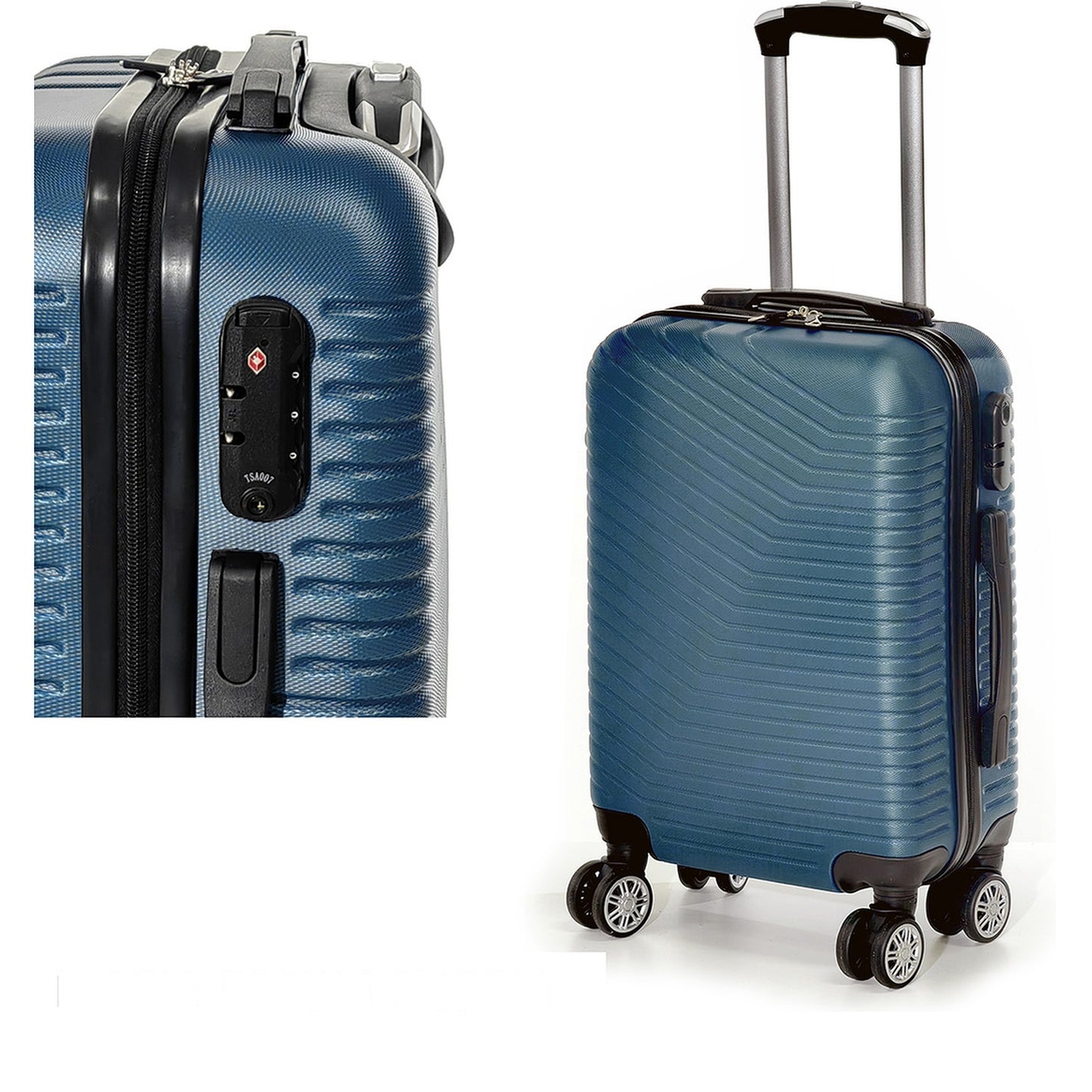 Βαλίτσα Καμπίνας Πετρόλ Πλαστικό 44x26x65cm - Hippiehome.gr