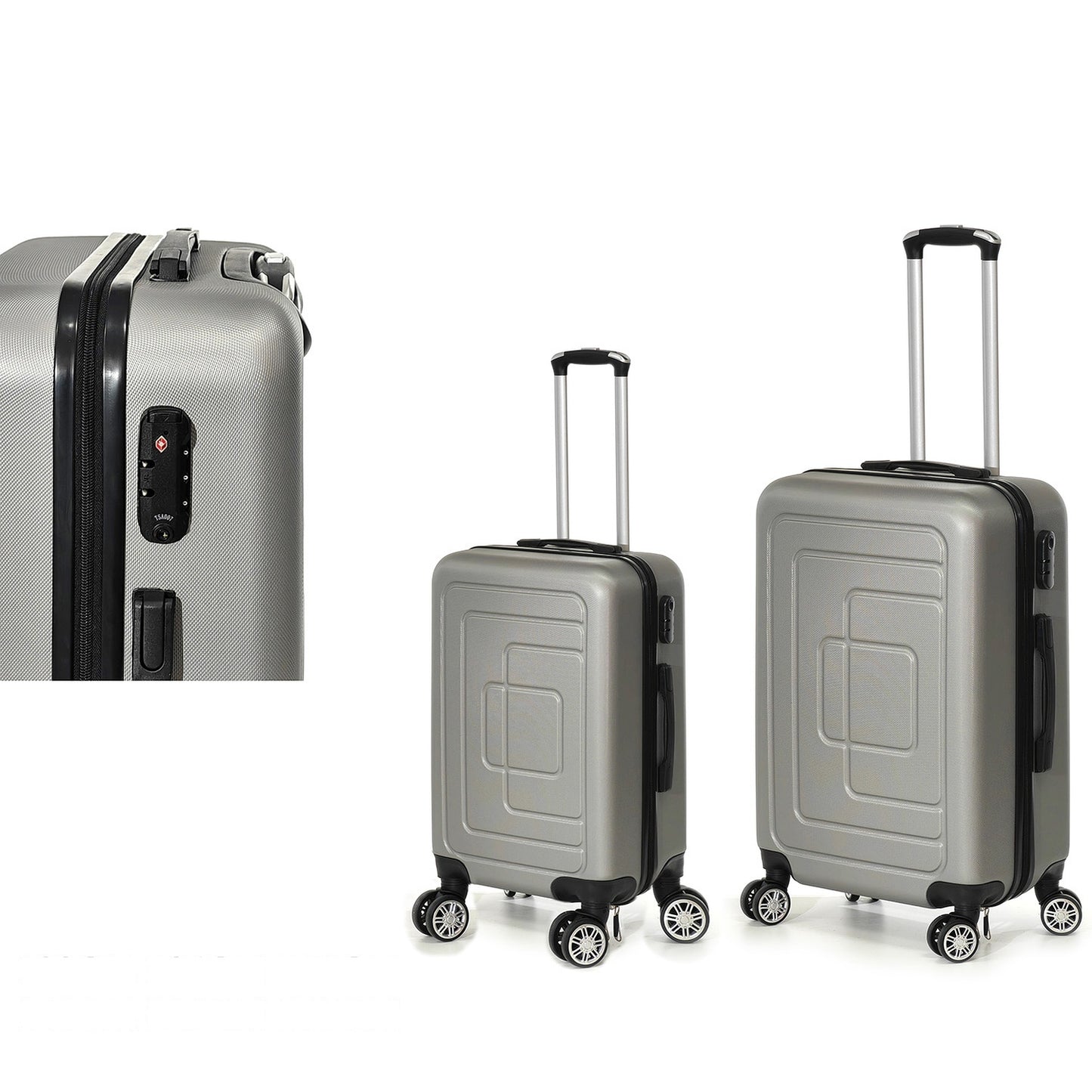 Σετ 2 Βαλίτσες Ημι-Σκληρές Γκρι 38x24x55cm/43x26x65cm 2Τμχ - Hippiehome.gr