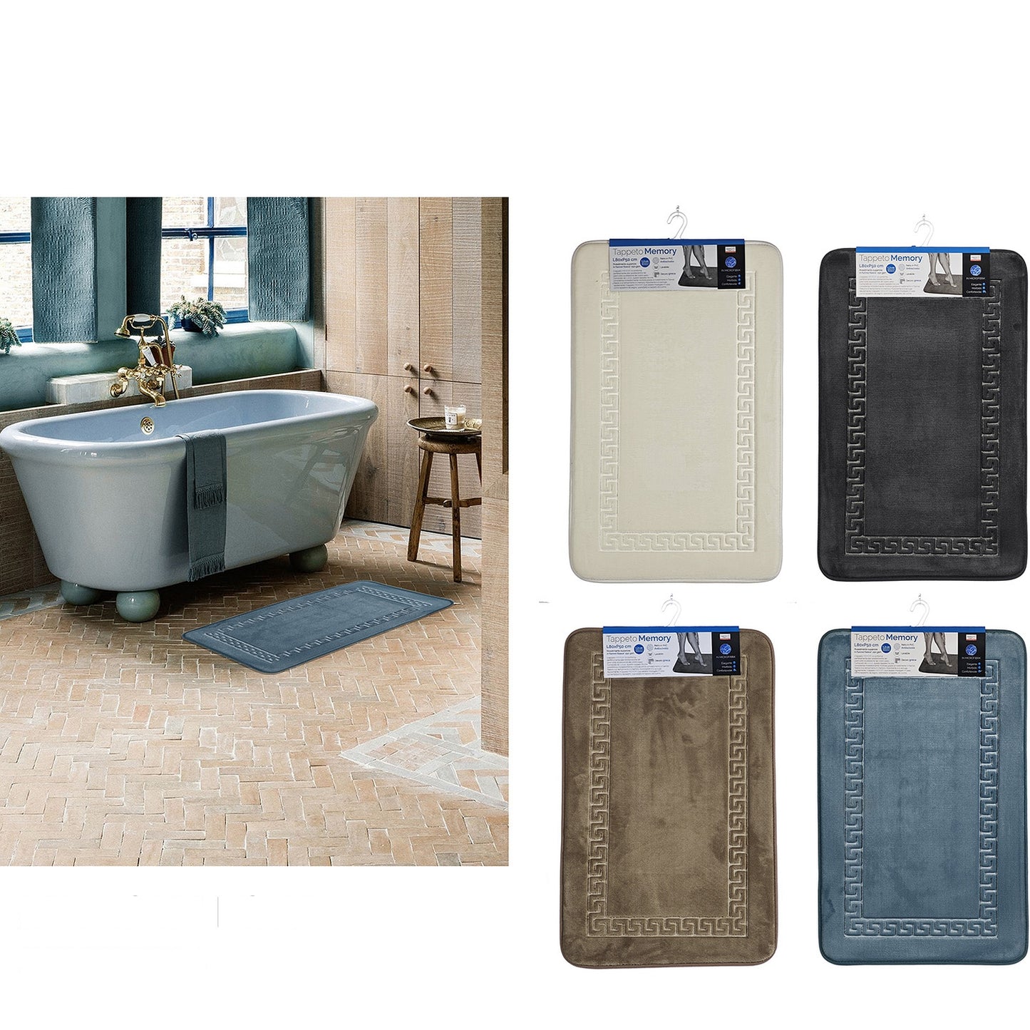 Χαλί Μπάνιου Memory Foam 50x80cm Σε 4 Χρώματα - Hippiehome.gr