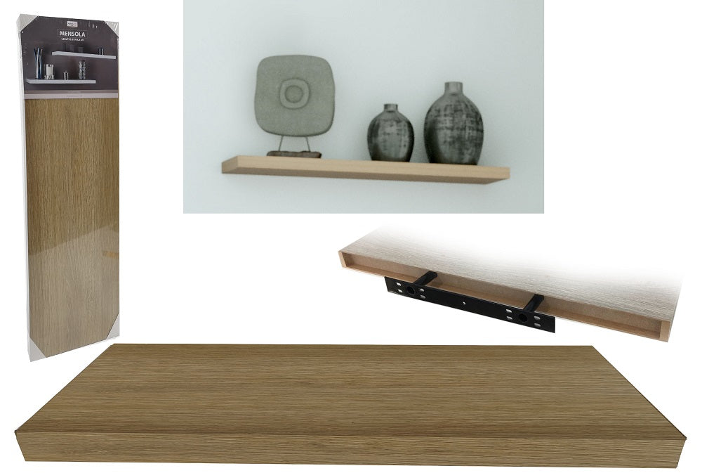 Ράφι Τοίχου Δρυς Μελαμίνη 80x23.5x3.8cm - Hippiehome.gr