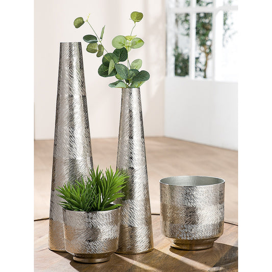 Κασπώ ArteLibre Ασημί Αλουμίνιο Φ15x15.5cm - Hippiehome.gr