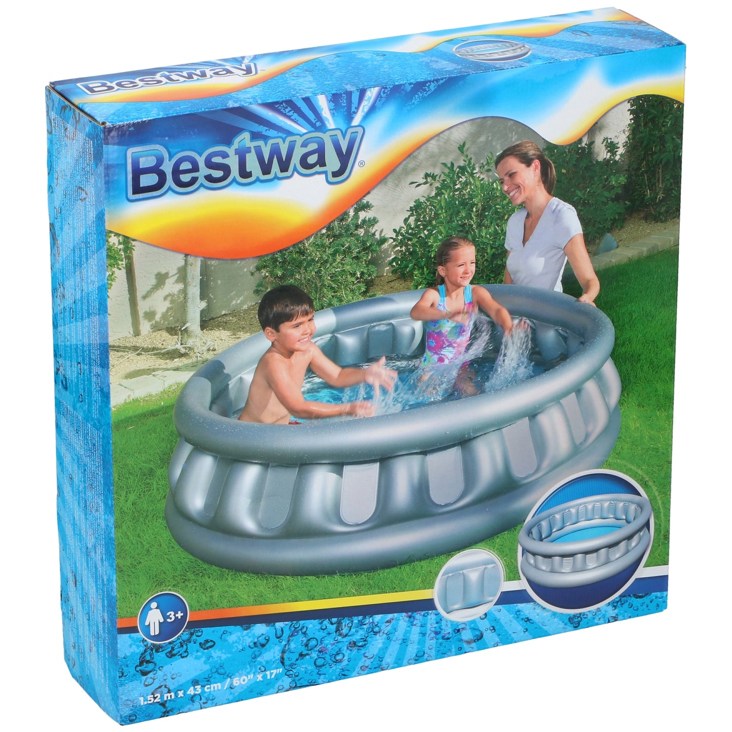 Φουσκωτή Πισίνα Ασημί 152x43cm BESTWAY - Hippiehome.gr