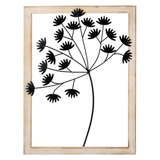 Wall Relief "Dandelion" Μέταλλο Μαύρο PU 30x3x40cm - Hippiehome.gr