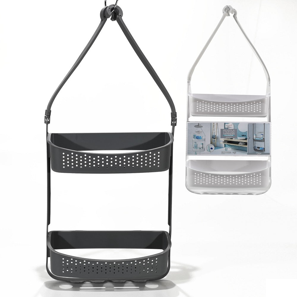 Ραφιέρα Ντουζιέρας 2 Ράφια Πλαστικό 11x32x69cm Σε 2 Χρώματα - Hippiehome.gr