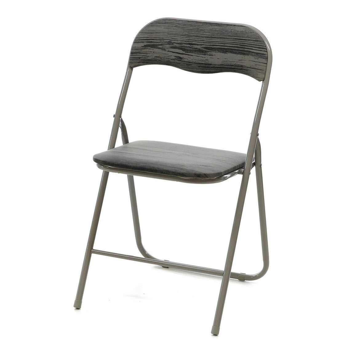 Kαρέκλα Πτυσσόμενη Γκρι Με Εφέ Ξύλο Μέταλλο/PU 43x44x78cm - Hippiehome.gr