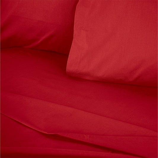 Σεντόνι Tonne Cotton Box Διπλό (240x260) χρώμα κόκκινο - Hippiehome.gr