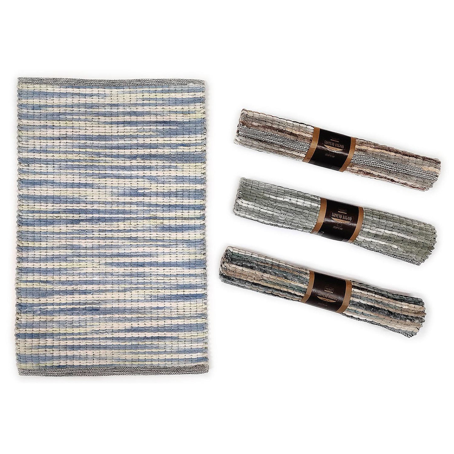 Χαλί Μπάνιου Πολύχρωμο 55% Βαμβάκι/45% Polyester 50x80cm Σε 4 Αποχρώσεις - Hippiehome.gr