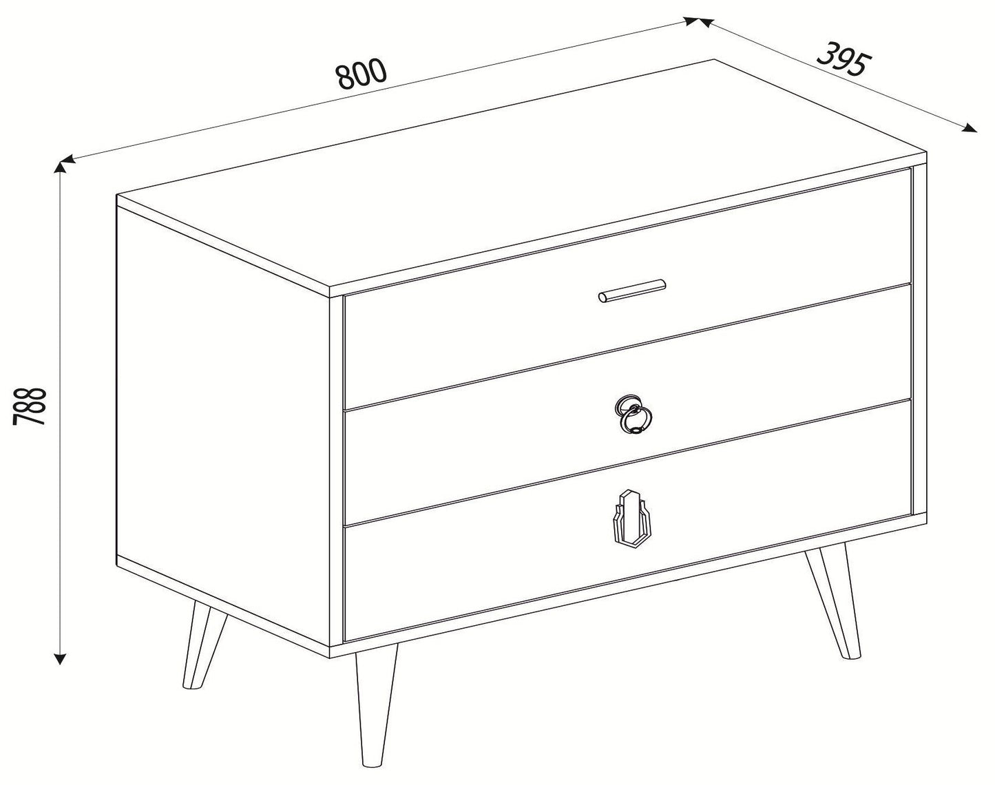 Συρταριέρα ArteLibre KIMOLOS Λευκό/Φυσικό/Καφέ 80x40x79cm - Hippiehome.gr