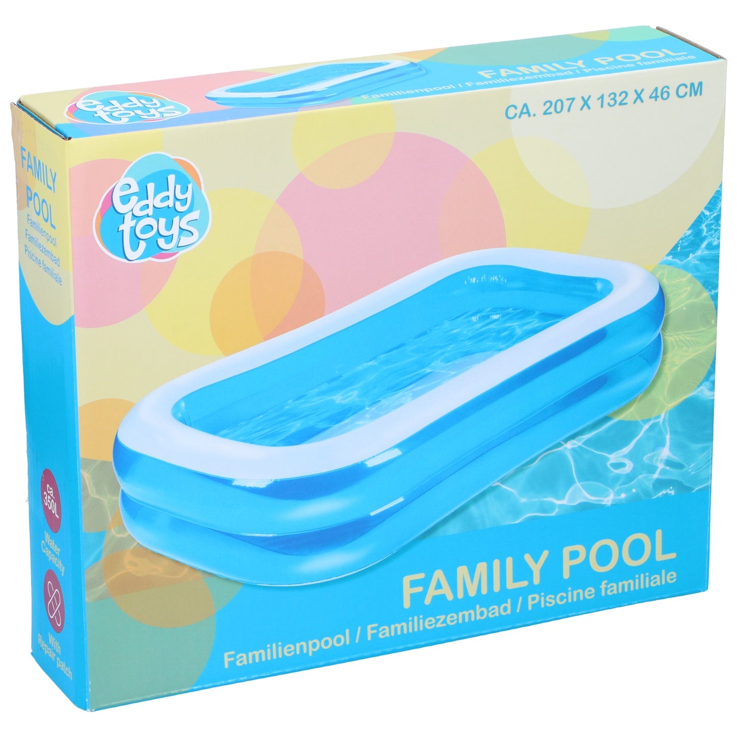 Οικογενειακή Πισίνα Δύο Δακτυλίων Μπλε/Λευκό PVC 207x132x46cm - Hippiehome.gr