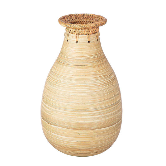Βάζο ArteLibre Εκρού Μπαμπού/Rattan Φ19x33cm - Hippiehome.gr
