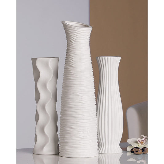 Βάζο ArteLibre Λευκό Κεραμικό 33.5cm Σε 3 Σχέδια - Hippiehome.gr