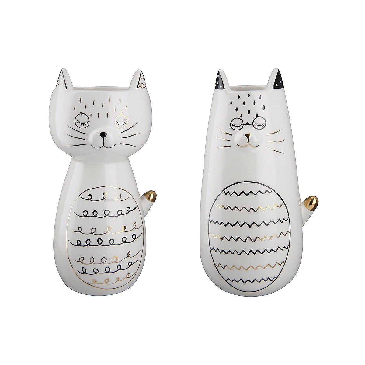 Βάζο ArteLibre Γάτα Που Κοιμάται Λευκό Κεραμικό 9.5x8.5x18.5cm Σε 2 Σχέδια - Hippiehome.gr