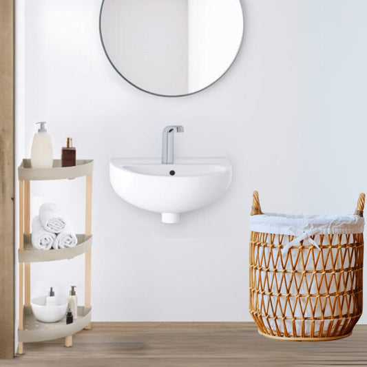 Ραφιέρα δαπέδου γωνιακή πλαστική - ξύλινη χρώμα φυσικό - μπεζ 44x32x79εκ. - Hippiehome.gr