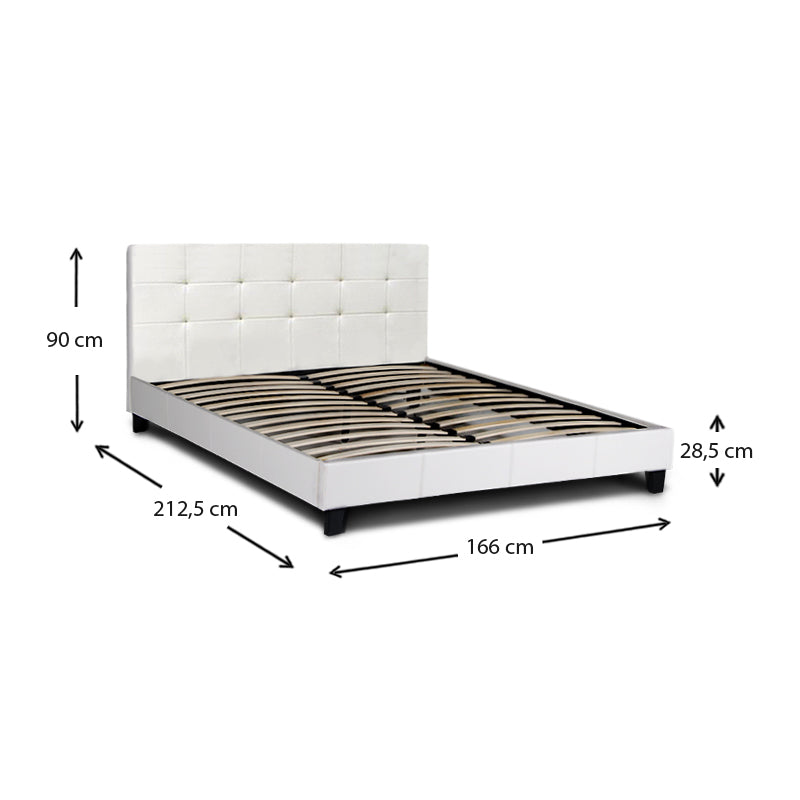 Κρεβάτι Sissy Megapap από τεχνόδερμα χρώμα λευκό 160x200εκ. - Hippiehome.gr
