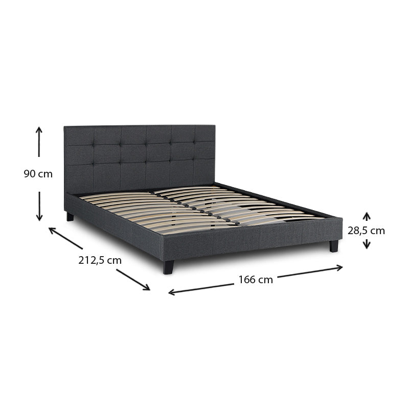 Κρεβάτι Sissy Megapap υφασμάτινο χρώμα ανθρακί 160x200εκ. - Hippiehome.gr