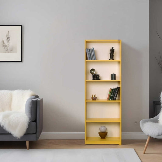 Βιβλιοθήκη μελαμίνης Max Megapap σε χρώμα κίτρινο 58x23x170εκ. - Hippiehome.gr