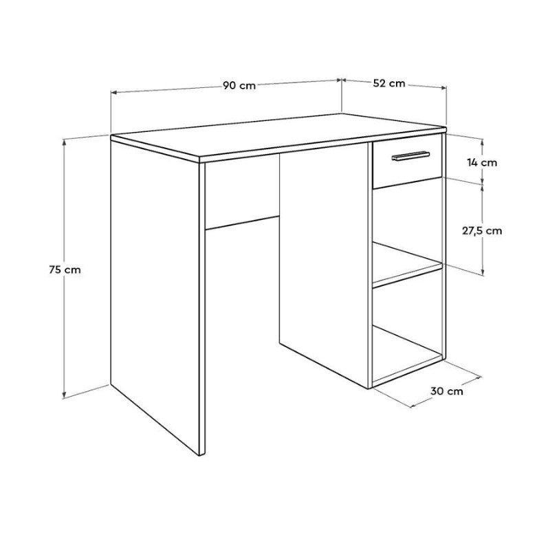 Γραφείο εργασίας Concept Pc Megapap από μελαμίνη σε χρώμα λευκό 90x52x75εκ. - Hippiehome.gr