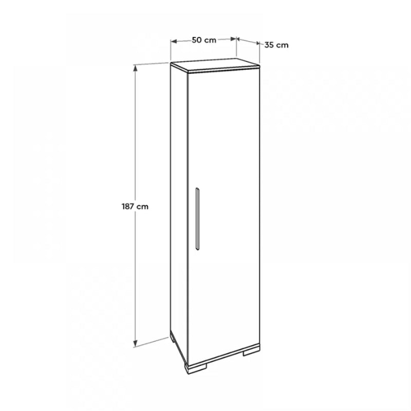 Ντουλάπα ρούχων - παπουτσοθηκη 16 ζευγών Diamond Megapap μονόφυλλη σε λευκό 50x35x187εκ. - Hippiehome.gr