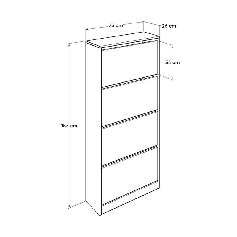 Παπουτσοθήκη μελαμίνης Flat Duo Megapap 24 ζευγών σε χρώμα λευκό 73x26x157εκ. - Hippiehome.gr