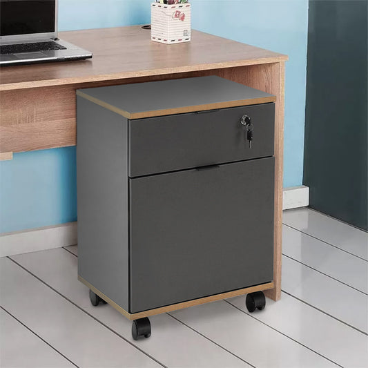 Συρταριέρα γραφείου Rio Megapap τροχήλατη σε χρώμα ανθρακί 41x45x61εκ. - Hippiehome.gr