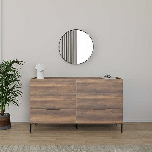 Συρταριέρα Oryana Megapap χρώμα καρυδί 140x44x81εκ. - Hippiehome.gr