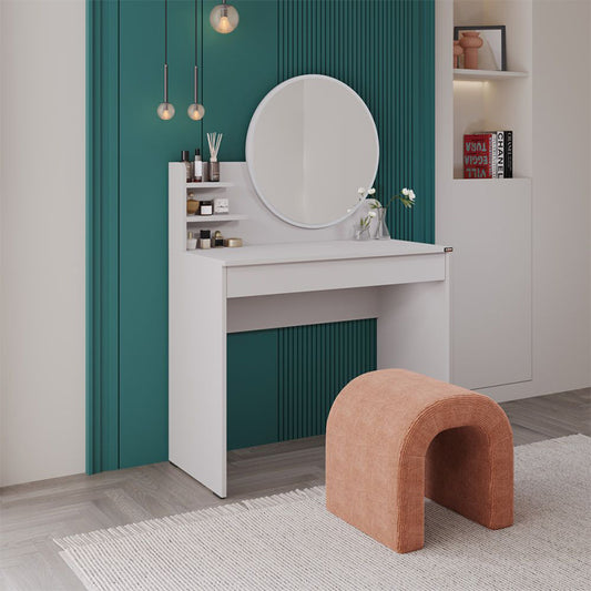 Τουαλέτα με καθρέπτη Dior Megapap χρώμα λευκό του πάγου 90x45x138εκ. - Hippiehome.gr