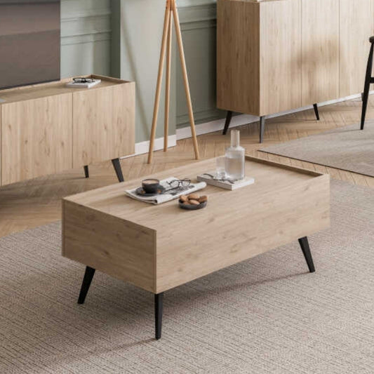 Τραπεζάκι σαλονιού Luna Megapap χρώμα oak 102x61x44εκ. - Hippiehome.gr