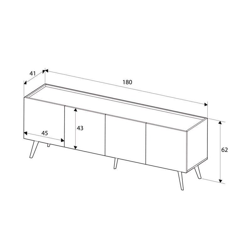 Έπιπλο τηλεόρασης Luna Megapap χρώμα florida oak 180x41x62εκ. - Hippiehome.gr