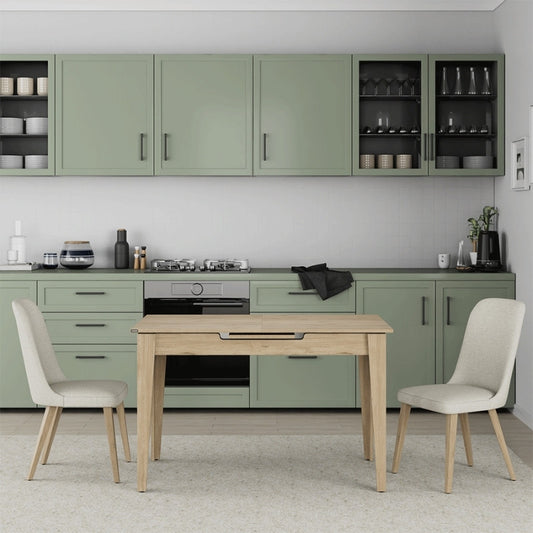 Τραπέζι Trendline Megapap επεκτεινόμενο χρώμα oak 120/150x70x75εκ. - Hippiehome.gr