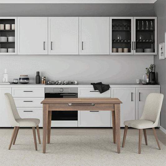 Τραπέζι Trendline Megapap επεκτεινόμενο χρώμα καρυδί 120/150x70x75εκ. - Hippiehome.gr