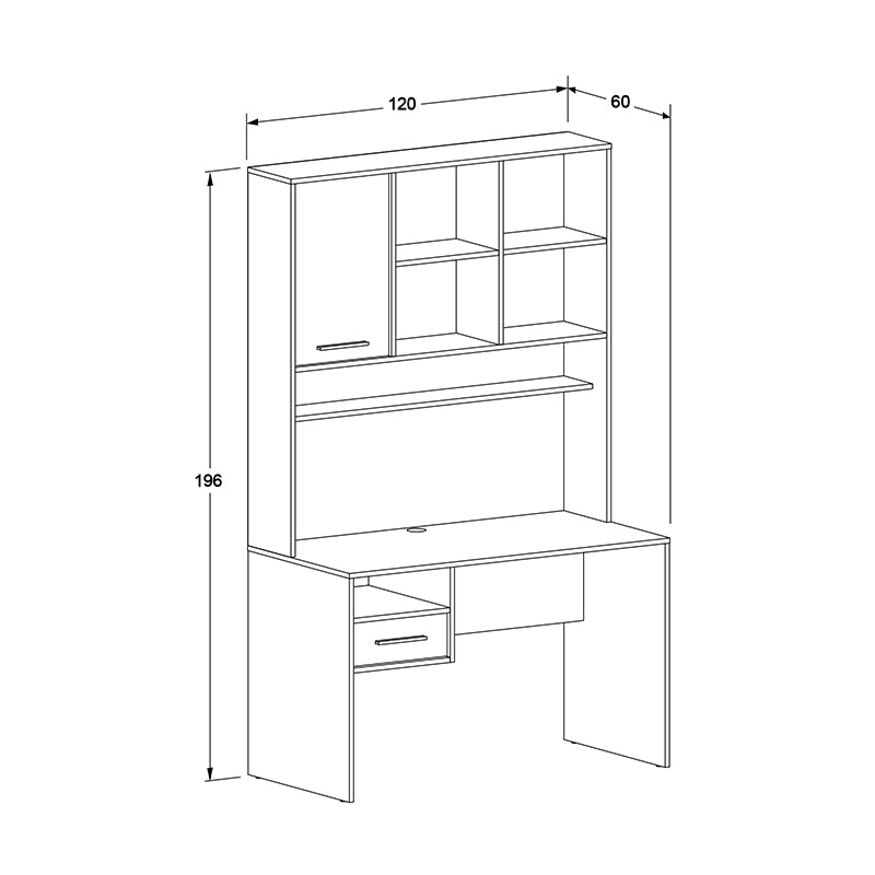 Γραφείο εργασίας London Megapap χρώμα λευκό - oak 120x60x196εκ. - Hippiehome.gr