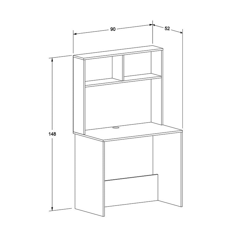Γραφείο εργασίας Trendline Megapap χρώμα λευκό 90x52x148εκ. - Hippiehome.gr
