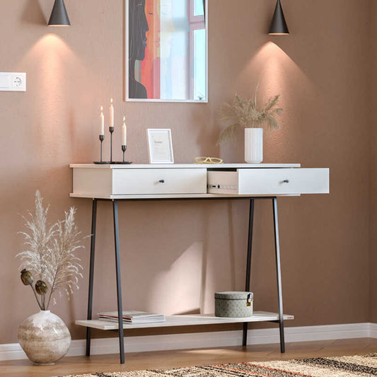 Κονσόλα Elite Megapap χρώμα λευκό του πάγου 100x40x88εκ. - Hippiehome.gr