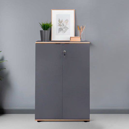 Ντουλάπι γραφείου Rio Megapap με κλειδαριά χρώμα ανθρακί 72x34x109εκ. - Hippiehome.gr