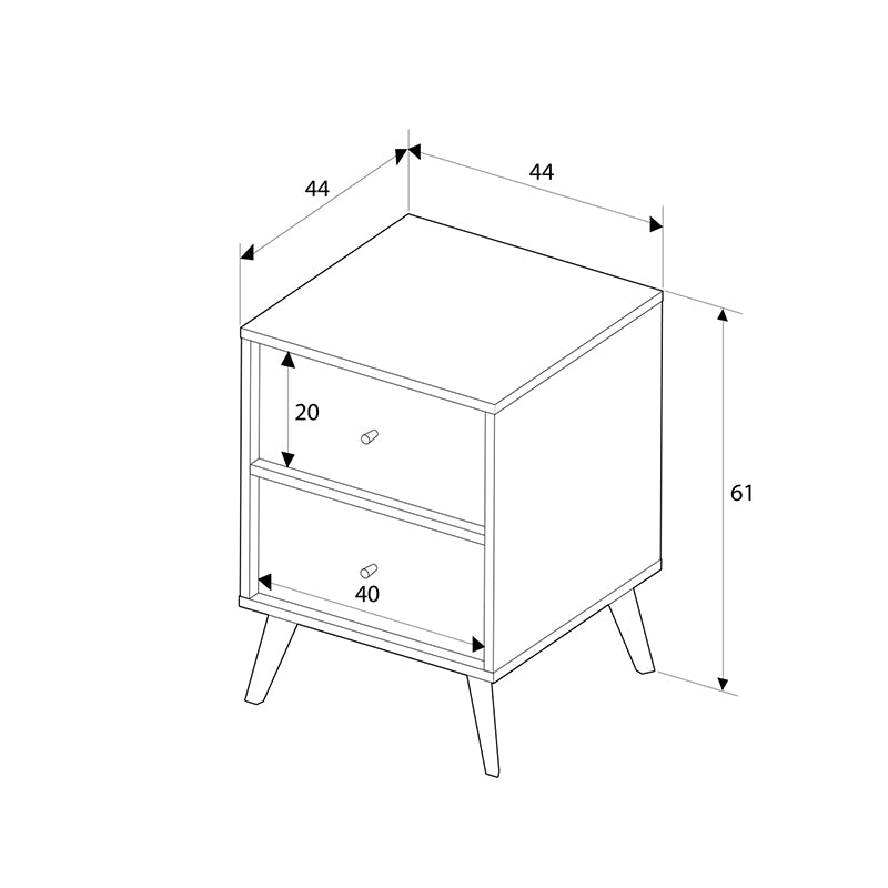 Κομοδίνο Terra Megapap χρώμα florida oak 44x44x61εκ. - Hippiehome.gr